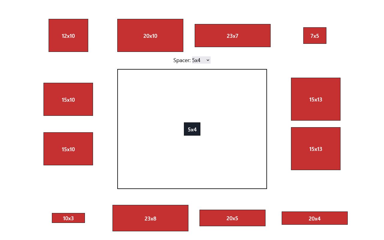 A screenshot of a completely undone Calibron puzzle