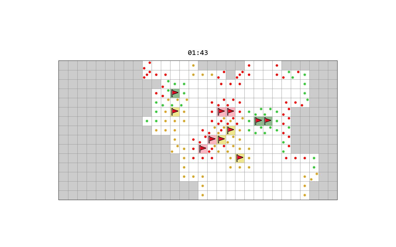 A screenshot of a grid of Multisweeper