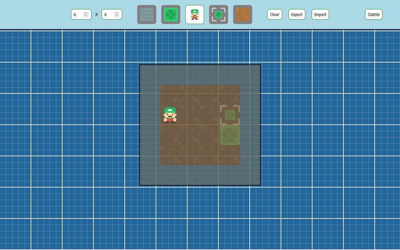 A screenshot of the Sokoban level editor